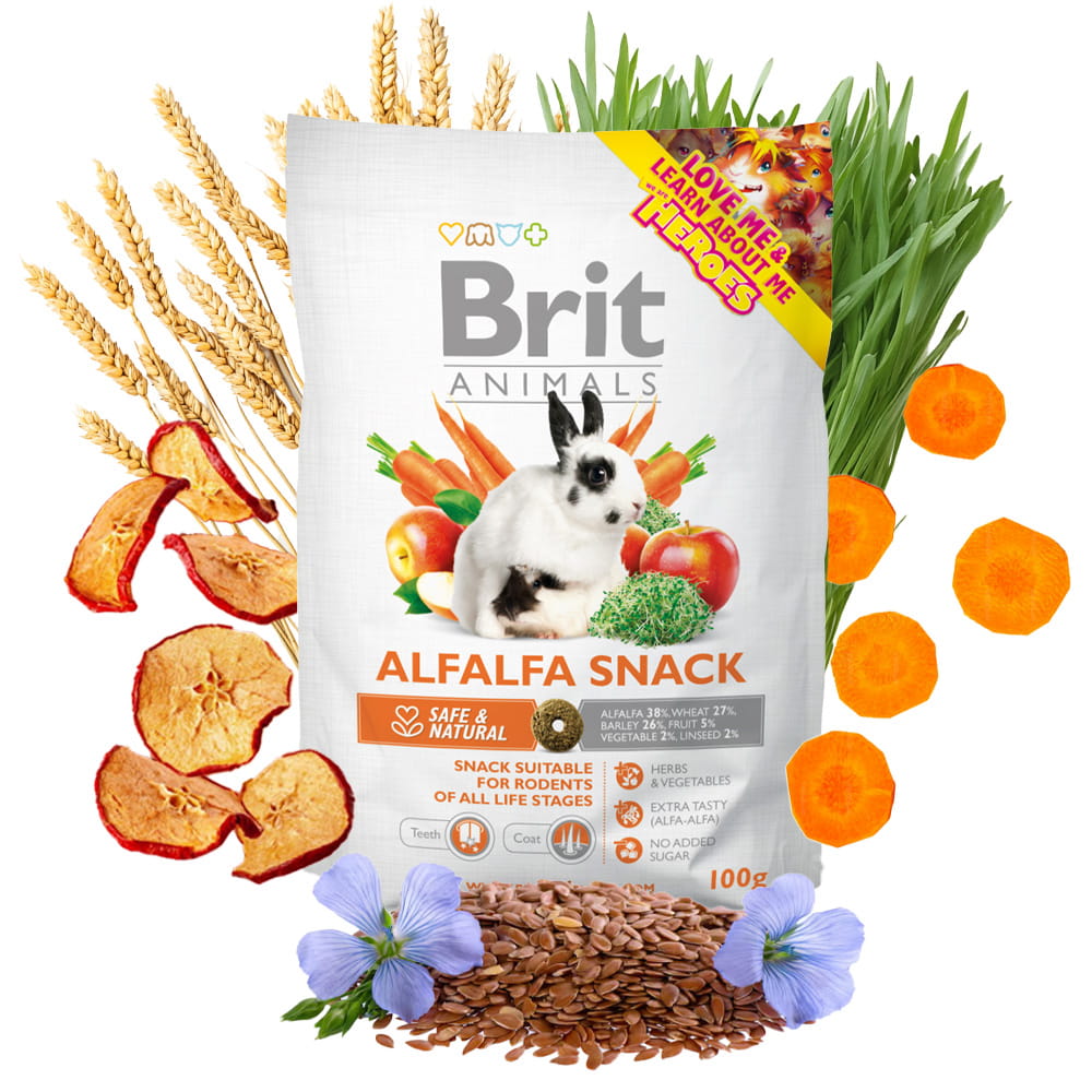 Brit Animals Alfalfa Snack for Rodents Przysmak dla Gryzoni z Lucerną 100g